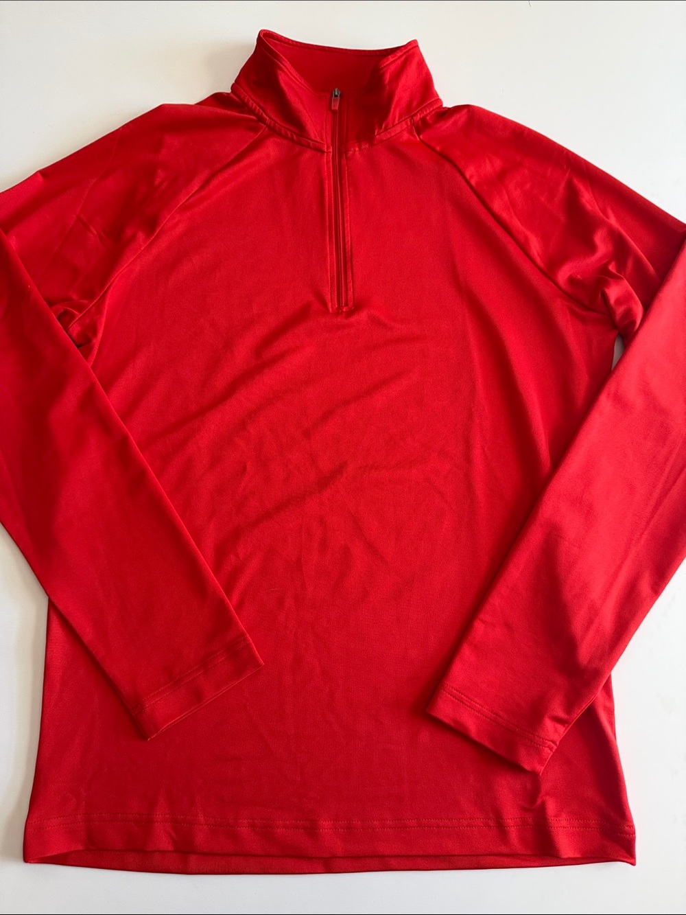 Jockey Men's Tomato Red Orange Quarter-Zip Performance Top Jacket Sz M EUC